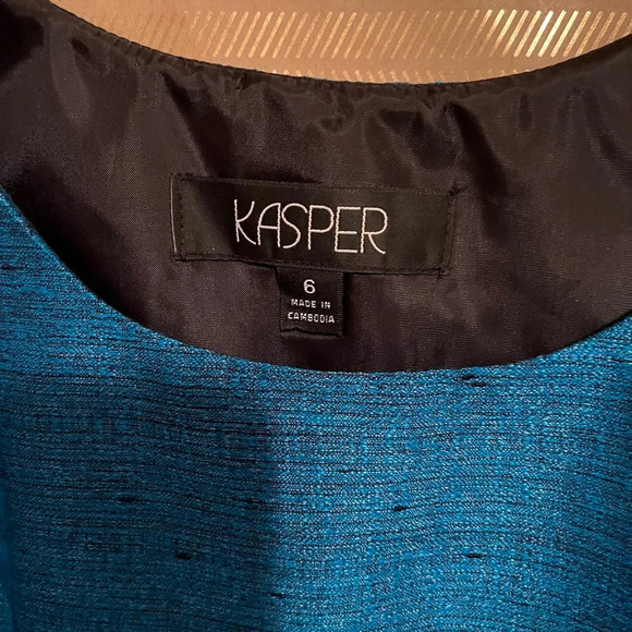 KASPER~TEAL SLEEVELESS BLOUSE~6 - Picture 4 of 7